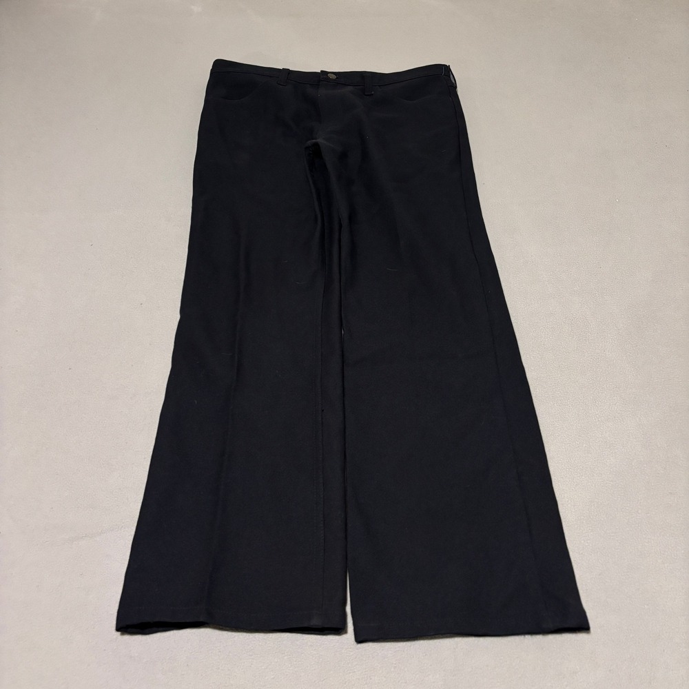Wrangler Wrancher Dress Mens Jeans Black Flare Leg Polyester Pants 36x30 Cowboy